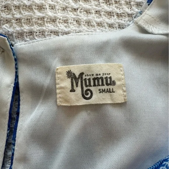 Show Me Your Mumu Riri Teacups Tulips Sz Small Blue White Floral Romper - Picture 5 of 9